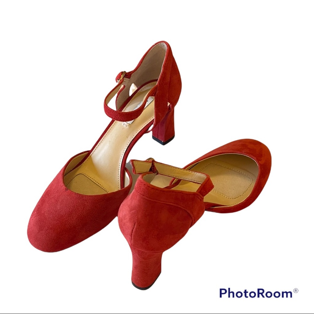 Alex Marie Red Suede Closed Toe Heel - Picture 2 of 4